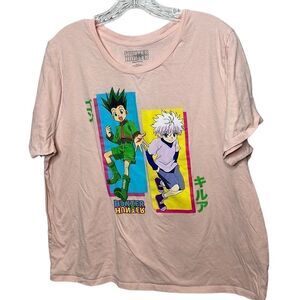 Hunter X Hunter Anime Pink T-shirt.  Teen Size 2XL.